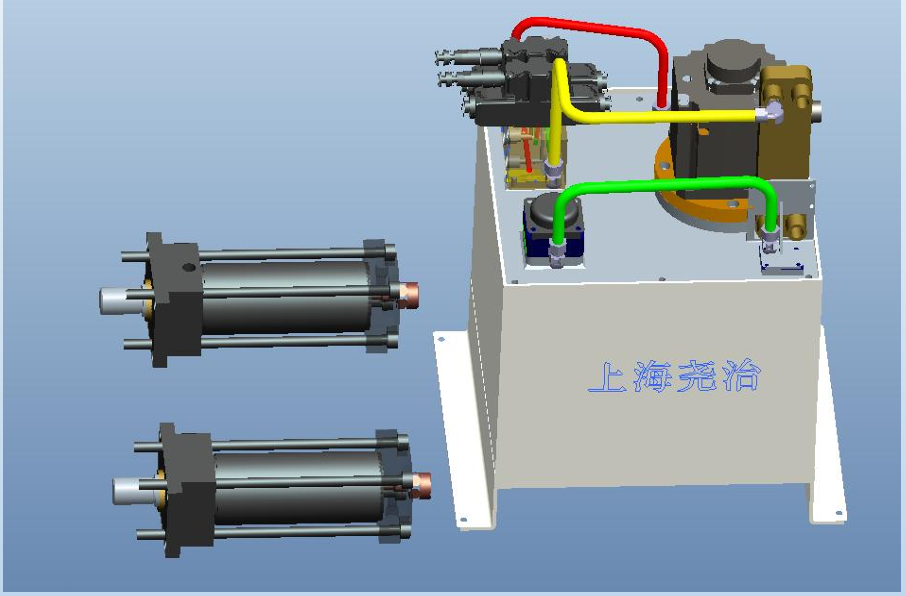 伺服泵控+阀控系统总成模型