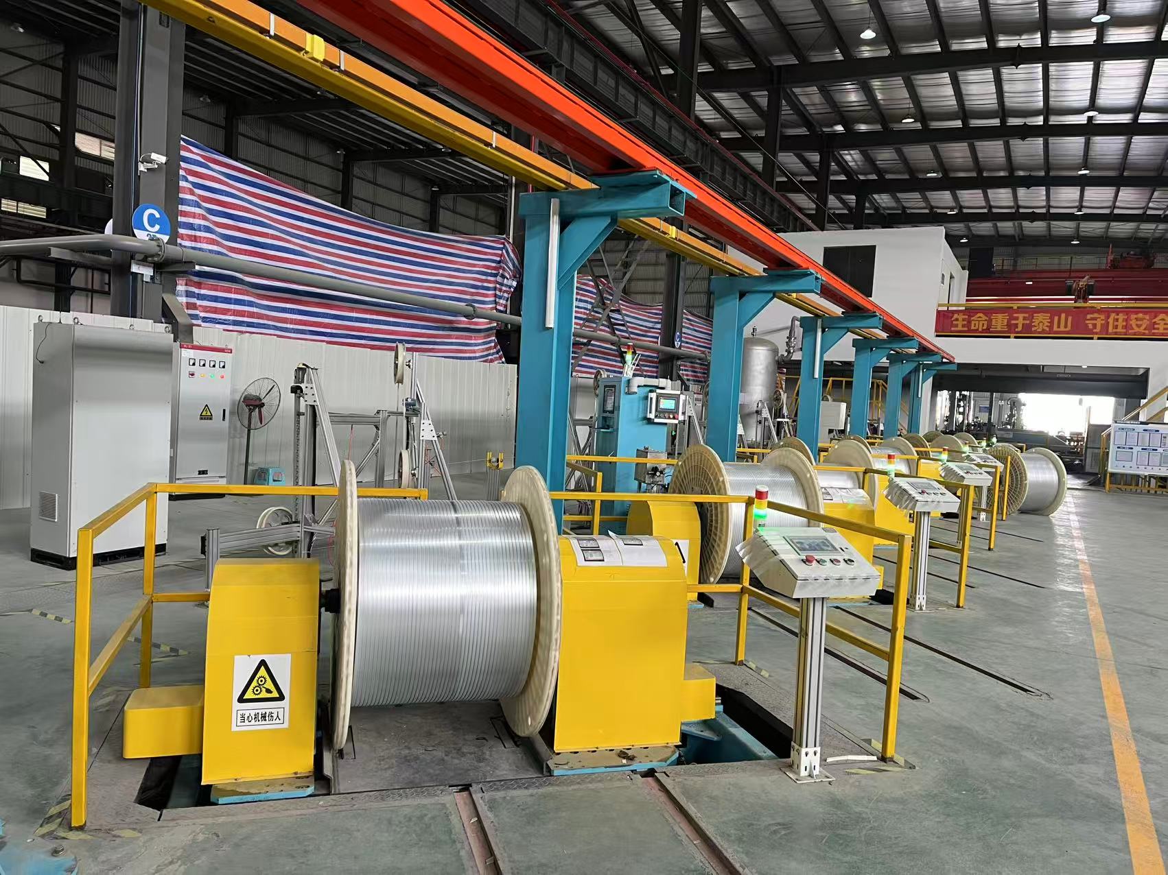 一出六微通道铝扁管自动收线工程